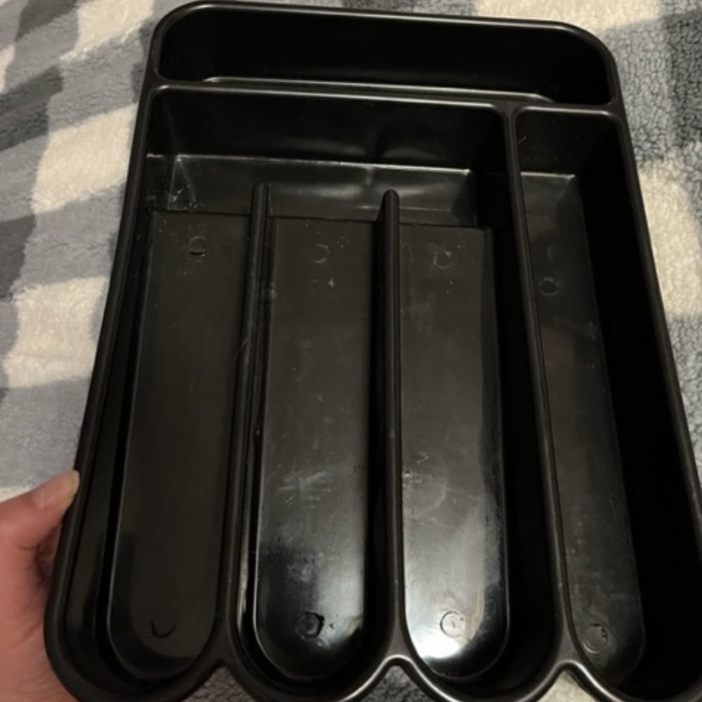 $12 ADD ON Black Utensil Flatware Cutlery Drawer Organizer Silverware Storage